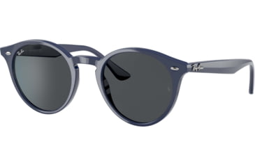 Image of Ray-Ban RB2180F Sunglasses - Womens, Dark Grey Lenses, Blue, 49, RB2180F-657687-49