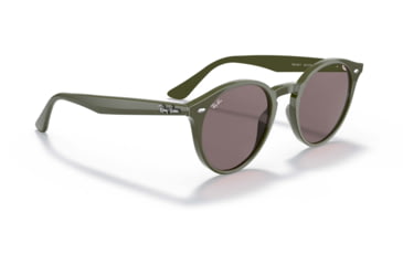 Image of Ray-Ban RB2180F Sunglasses - Womens, Violet Lenses, Military Green, 49, RB2180F-65757N-49