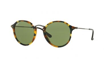 Image of Ray-Ban RB2447 Sunglasses 11594E-52 - Spotted Green Havana Frame, Green Lenses