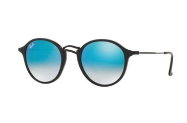 Image of Ray-Ban RB2447 Sunglasses 901/4O-49 - Shiny Black Frame, Mirror Gradient Blue Lenses
