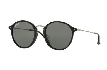 Image of Ray-Ban RB2447F Sunglasses 901/58-52 - Black Frame, Green Polarized Lenses