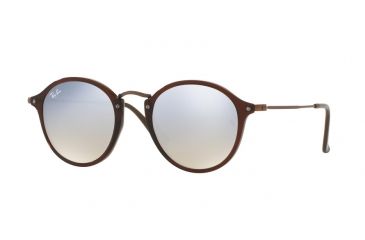 Image of Ray-Ban RB2447NF Sunglasses 62569U-52 - Shiny Trasparent Brown Frame, Grey Flash Gradient Lenses