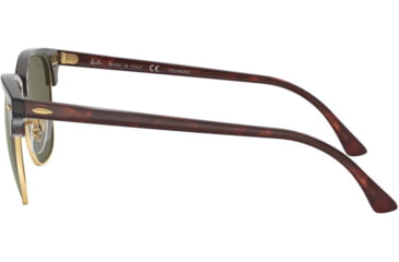 Image of Ray-Ban RB3016 Clubmaster Sunglasses, Red Havana Frame, Crystal Green Polarized Lenses, RB3016 990/58-51