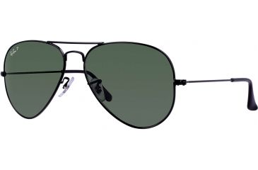 Image of Ray-Ban RB 3025 Sunglasses Styles - Black Frame / Crystal Green Polarized 58 mm Diameter Lenses, 002-58-5814