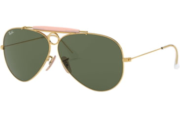 Image of Ray-Ban RB3138 Shooter Sunglasses, Arista Frame, Crystal Green 62 mm Lenses, 001-6209