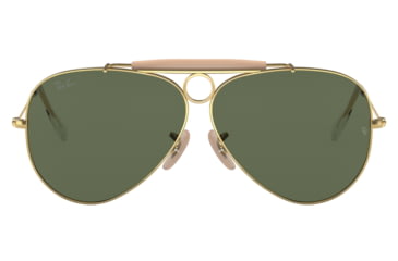 Image of Ray-Ban RB3138 Shooter Sunglasses, Arista Frame, G-15 Green Lens, 58, RB3138-W3401-58