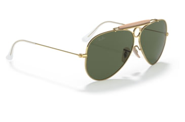 Image of Ray-Ban RB3138 Shooter Sunglasses, Arista Frame, G-15 Green Lens, 58, RB3138-W3401-58