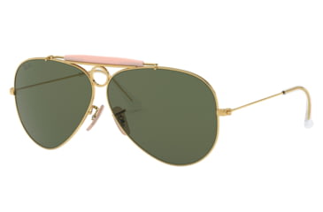 Image of Ray-Ban RB3138 Shooter Sunglasses, Arista Frame, G-15 Green Lens, 58, RB3138-W3401-58