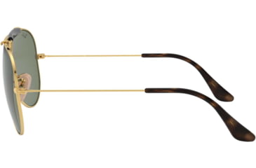 Image of Ray-Ban RB3138 Shooter Sunglasses, Gold Frame, Dark Green Lenses, RB3138 181-62