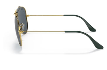 Image of Ray-Ban RB3138 Shooter Sunglasses, Legend Gold Frame, Blue Lens, 58, RB3138-9241R5-58