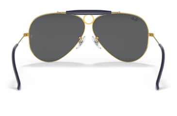 Image of Ray-Ban RB3138 Shooter Sunglasses, Legend Gold Frame, Dark Grey Lens, 58, RB3138-9240B1-58