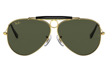 Image of Ray-Ban RB3138 Shooter Sunglasses, Legend Gold Frame, Green Lens, 58, RB3138-923931-58
