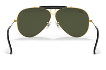 Image of Ray-Ban RB3138 Shooter Sunglasses, Legend Gold Frame, Green Lens, 58, RB3138-923931-58