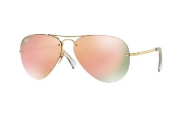 Image of Ray-Ban RB3449 Progressive Prescription Sunglasses RB3449-001-2Y-59 - Lens Diameter 59 mm, Frame Color Gold