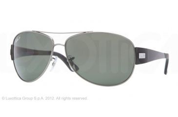 Image of Ray-Ban RB3467 Sunglasses 004/9A-6313 - Gunmetal Polarized Green