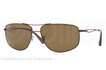 Image of Ray-Ban RB3490 Bifocal Prescription Sunglasses RB3490-012-83-62 - Lens Diameter 62 mm, Frame Color Matte Brown