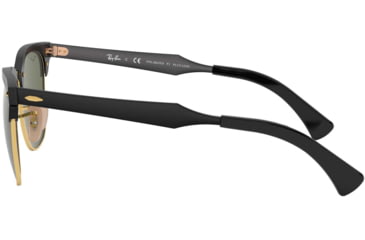 Image of Ray-Ban RB3507 Clubmaster Aluminum Sunglasses, Black/Arista Frame, polar green Lenses, 136/N5-51