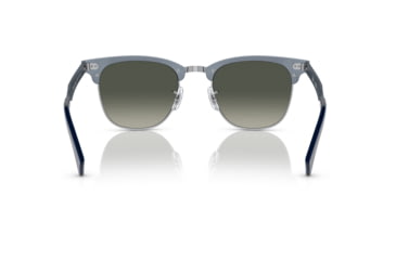 Image of Ray-Ban RB3507 Clubmaster Aluminum Sunglasses, Brushed Blue On Silver Frame, Grey Gradient Lens, 51, RB3507-924871-51