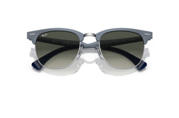 Image of Ray-Ban RB3507 Clubmaster Aluminum Sunglasses, Brushed Blue On Silver Frame, Grey Gradient Lens, 51, RB3507-924871-51