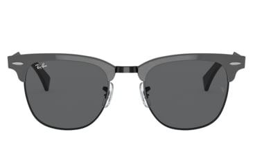 Image of Ray-Ban RB3507 Clubmaster Aluminum Sunglasses, Brushed Grafite On Black Frame, Dark Grey Lens, 51, RB3507-9247B1-51