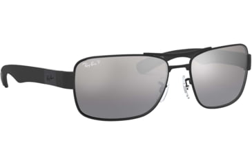 Image of Ray-Ban RB3522 Sunglasses 006/82-61 - Matte Black Frame, Grey Mirror Silver Polar Lenses