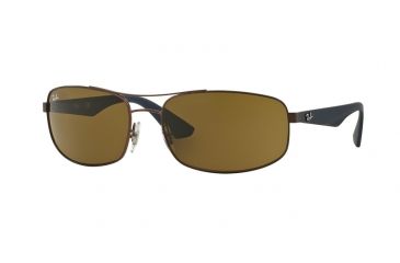 Image of Ray-Ban RB3527 Sunglasses 012/73-61 - Matte Dark Brown Frame, Brown Lenses