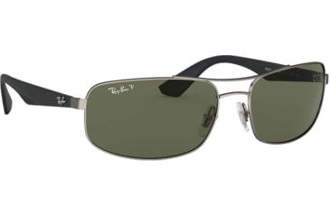 Image of Ray-Ban RB3527 Sunglasses 029/9A-61 - Matte Gunmetal Frame, Polar Dark Green Lenses
