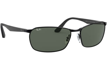 Image of Ray-Ban RB3534 Sunglasses 002-59 - Black Frame, Green Lenses