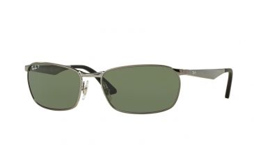 Image of Ray-Ban RB3534 Sunglasses 004/58-62 - Gunmetal Frame, Polar Green Lenses