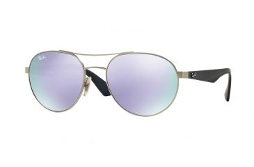 Image of Ray-Ban RB3536 Progressive Prescription Sunglasses RB3536-019-4V-55 - Lens Diameter 55 mm, Frame Color Matte Silver