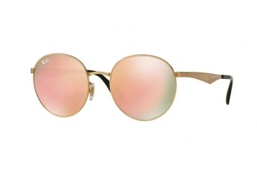 Image of Ray-Ban RB3537 Sunglasses 001/2Y-51 - Gold Frame, Brown Mirror Pink Lenses
