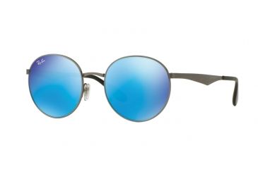 Image of Ray-Ban RB3537 Sunglasses 004/55-51 - Gunmetal Frame, Green Mirror Blue Lenses