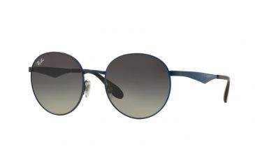 Image of Ray-Ban RB3537 Sunglasses 185/11-51 - Shiny Blue Frame, Light Grey Grad Grey Lenses