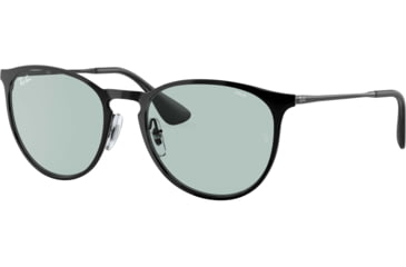 Image of Ray-Ban Erika Metal RB3539 Sunglasses, Black, Evolve Photo Green To Blue, 54, RB3539-002-Q5-54