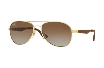 Image of Ray-Ban RB3549 Progressive Prescription Sunglasses, 58mm, Gold, RB3549-001-T5-58-PRO