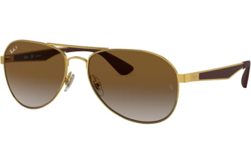 Image of Ray-Ban RB3549 Sunglasses 001/T5-58 - Gold Frame, Clear Gradient Green Lenses
