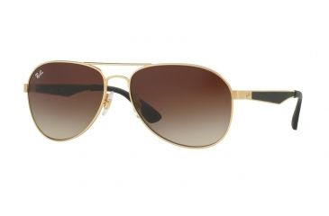 Image of Ray-Ban RB3549 Sunglasses 112/13-58 - Matte Gold Frame, Gradient Brown Lenses