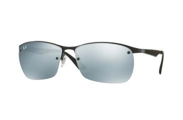 Image of Ray-Ban RB3550 Sunglasses 006/30-64 - Matte Black Frame, Grey-Flash Lenses