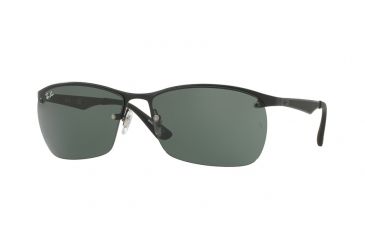 Image of Ray-Ban RB3550 Sunglasses 006/71-64 - Matte Black Frame, Green Lenses