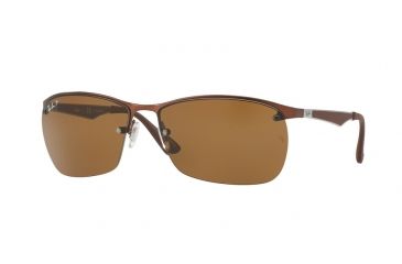 Image of Ray-Ban RB3550 Sunglasses 012/83-64 - Matte Dark Brown Frame, Polar Brown Lenses