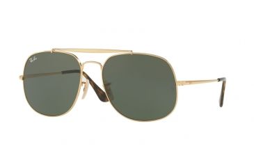 Image of Ray-Ban THE GENERAL RB3561 Bifocal Prescription Sunglasses RB3561-001-57 - Lens Diameter 57 mm, Frame Color Gold