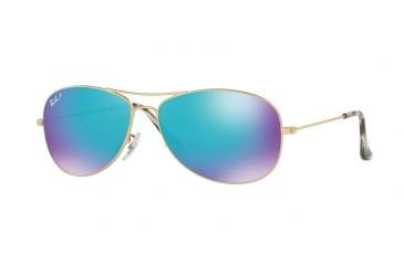 Image of Ray-Ban RB3562 Sunglasses 112/A1-59 - Matte Gold Frame, Blue Polar Flash Lenses