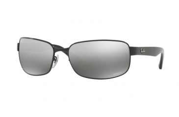 Image of Ray-Ban RB3566CH Sunglasses 002/5J-65 - Shiny Black Frame, Grey Mir Grey Gradient Polar Lenses