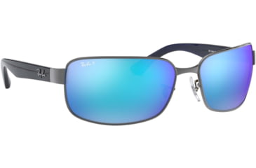 Image of Ray-Ban RB3566CH Sunglasses 004/A1-65 - Gunmetal Frame, Green Mir Blue Polar Avi Lenses