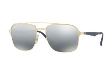 Image of Ray-Ban RB3570 Single Vision Prescription Sunglasses RB3570-001-88-58 - Lens Diameter 58 mm, Frame Color Gold
