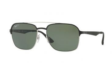 Image of Ray-Ban RB3570 Single Vision Prescription Sunglasses RB3570-90049A-58 - Lens Diameter 58 mm, Frame Color Silver/top Shiny Black