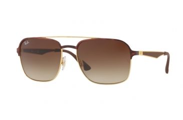Image of Ray-Ban RB3570 Single Vision Prescription Sunglasses RB3570-900813-58 - Lens Diameter 58 mm, Frame Color Gold/top Havana