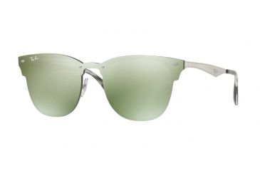 Image of Ray-Ban RB3576N Sunglasses 042/30-47 - Brusched Silver Frame, Dark Green Mirror Silver Lenses