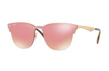 Image of Ray-Ban RB3576N Sunglasses 043/E4-47 - Brushed Gold Frame, Pink Mirror Pink Lenses