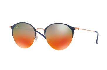 Image of Ray-Ban RB3578 Sunglasses 9036A8-50 - Copper Top Blue Frame, Light Brown Mirror Red Grad Lenses